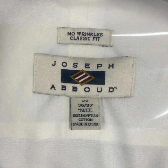 Joseph abboud men’s button up dress shirt white size 22 36/37 - Picture 4 of 5